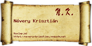 Névery Krisztián névjegykártya